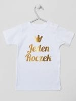 jeden roczek nadruk złoty koszulka z krótkim rękawem kolor biały 030