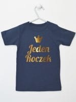 jeden roczek nadruk złoty koszulka z krótkim rękawem kolor granatowy 030