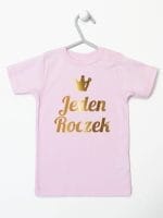 jeden roczek nadruk złoty koszulka z krótkim rękawem kolor różowy 030