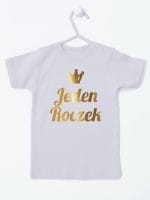 jeden roczek nadruk złoty koszulka z krótkim rękawem kolor szary 030