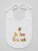jeden roczek nadruk złoty śliniak niemowlęcy kolor biały 030
