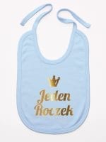 jeden roczek nadruk złoty śliniak niemowlęcy kolor błękitny 030