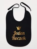 jeden roczek nadruk złoty śliniak niemowlęcy kolor czarny 030