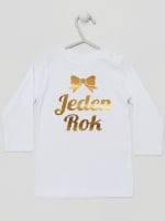 jeden rok nadruk złoty koszulka z długim rękawem kolor biały 012