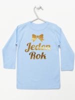 jeden rok nadruk złoty koszulka z długim rękawem kolor błękitny 012