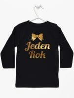 jeden rok nadruk złoty koszulka z długim rękawem kolor czarny 012