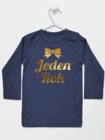 jeden rok nadruk złoty koszulka z długim rękawem kolor granatowy 012