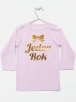 jeden rok nadruk złoty koszulka z długim rękawem kolor różowy 012