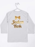 jeden rok nadruk złoty koszulka z długim rękawem kolor szary 012