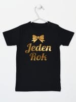 jeden rok nadruk złoty koszulka z krótkim rękawem kolor czarny 012