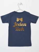 jeden rok nadruk złoty koszulka z krótkim rękawem kolor granatowy 012