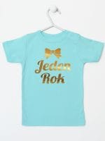 jeden rok nadruk złoty koszulka z krótkim rękawem kolor miętowy 012