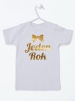 jeden rok nadruk złoty koszulka z krótkim rękawem kolor szary 012