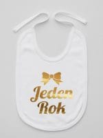 jeden rok nadruk złoty śliniak niemowlęcy kolor biały 012