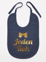 jeden rok nadruk złoty śliniak niemowlęcy kolor granatowy 012