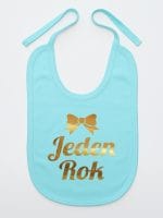 jeden rok nadruk złoty śliniak niemowlęcy kolor miętowy 012