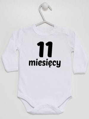 jedenaście miesięcy body z długim rękawem kolor biały 023