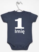 jedynka na pierwsze urodziny z imieniem body z krótkim rękawem kolor granatowy 084