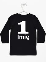 jedynka na pierwsze urodziny z imieniem koszulka z długim rękawem kolor czarny 084