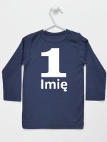 jedynka na pierwsze urodziny z imieniem koszulka z długim rękawem kolor granatowy 084