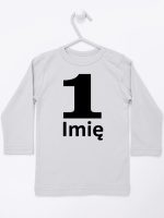 jedynka na pierwsze urodziny z imieniem koszulka z długim rękawem kolor szary 084