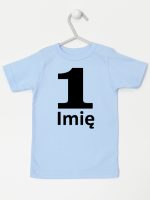 jedynka na pierwsze urodziny z imieniem koszulka z krótkim rękawem kolor błękitny 084