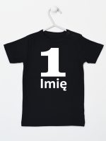jedynka na pierwsze urodziny z imieniem koszulka z krótkim rękawem kolor czarny 084