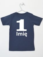 jedynka na pierwsze urodziny z imieniem koszulka z krótkim rękawem kolor granatowy 084