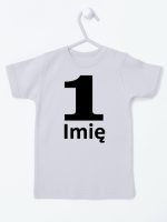 jedynka na pierwsze urodziny z imieniem koszulka z krótkim rękawem kolor szary 084