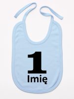 jedynka na pierwsze urodziny z imieniem śliniak niemowlęcy kolor błękitny 084