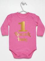 jedynka na roczek z imieniem nadruk złoty body z długim rękawem kolor ciemny różowy 238 jedynka na roczek z imieniem nadruk złoty body z długim rękawem kolor ciemny różowy 238