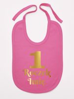 jedynka na roczek z imieniem nadruk złoty śliniak niemowlęcy kolor ciemny różowy 238 jedynka na roczek z imieniem nadruk złoty śliniak niemowlęcy kolor ciemny różowy 238