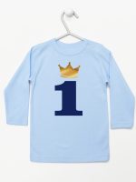 jedynka z koroną na roczek koszulka z długim rękawem kolor błękitny 213