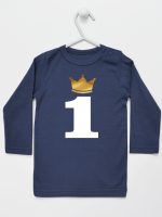 jedynka z koroną na roczek koszulka z długim rękawem kolor granatowy 213