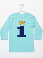 jedynka z koroną na roczek koszulka z długim rękawem kolor miętowy 213