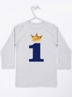 jedynka z koroną na roczek koszulka z długim rękawem kolor szary 213