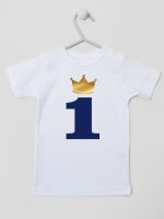 jedynka z koroną na roczek koszulka z krótkim rękawem kolor biały 213
