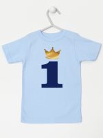 jedynka z koroną na roczek koszulka z krótkim rękawem kolor błękitny 213