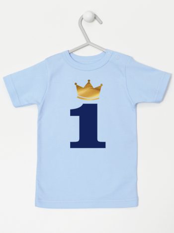 jedynka z koroną na roczek koszulka z krótkim rękawem kolor błękitny 213