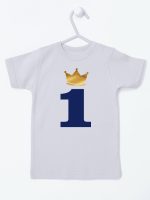 jedynka z koroną na roczek koszulka z krótkim rękawem kolor szary 213