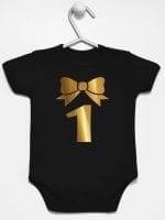 jedynka złota na pierwsze urodziny body z krótkim rękawem kolor czarny 050