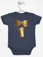 jedynka złota na pierwsze urodziny body z krótkim rękawem kolor granatowy 050
