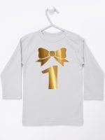 jedynka złota na pierwsze urodziny koszulka z długim rękawem kolor szary 050