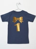 jedynka złota na pierwsze urodziny koszulka z krótkim rękawem kolor granatowy 050