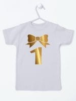 jedynka złota na pierwsze urodziny koszulka z krótkim rękawem kolor szary 050