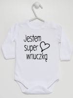 jestem super wnuczką body z długim rękawem kolor biały 067