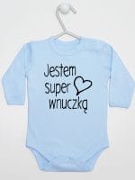 jestem super wnuczką body z długim rękawem kolor błękitny 067
