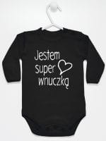 jestem super wnuczką body z długim rękawem kolor czarny 067