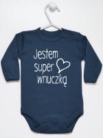 jestem super wnuczką body z długim rękawem kolor granatowy 067