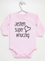 jestem super wnuczką body z długim rękawem kolor różowy 067